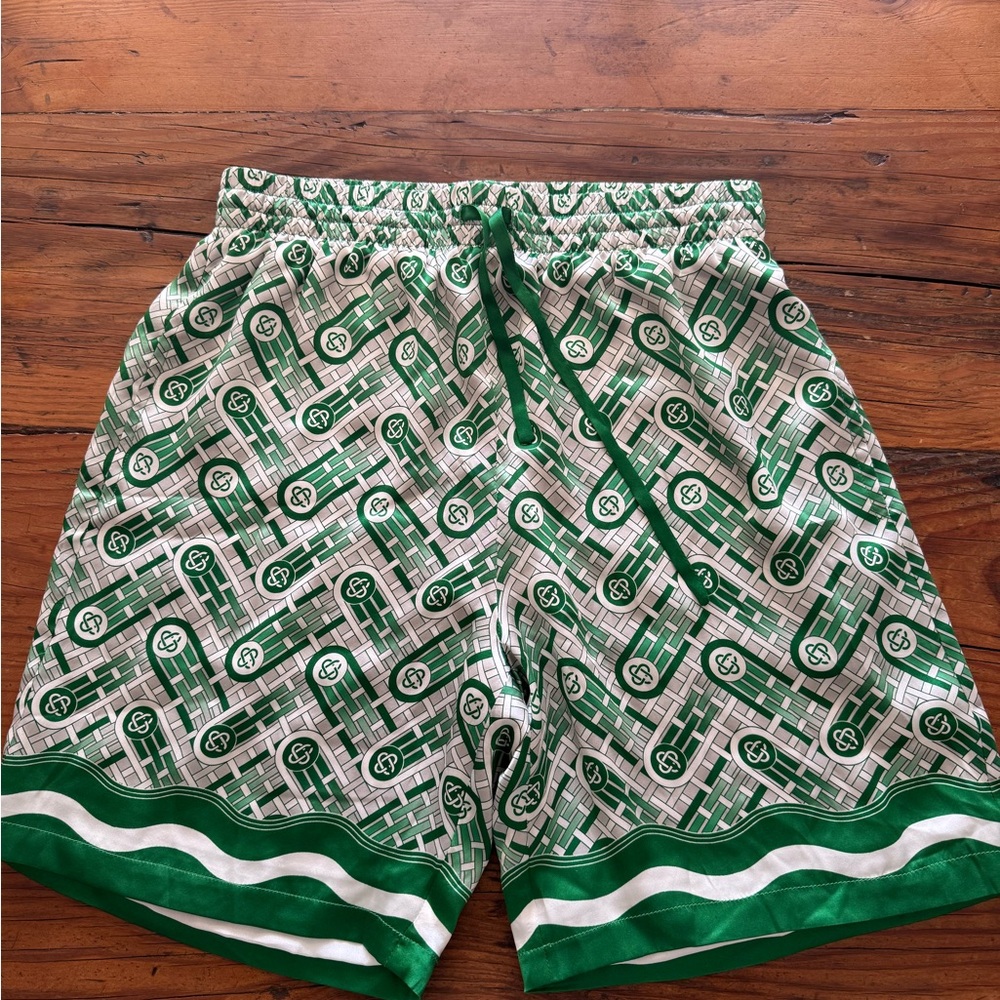 Casablanca Green Monogram Shorts